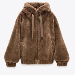 Zara Faux Fur Hooded Jacket